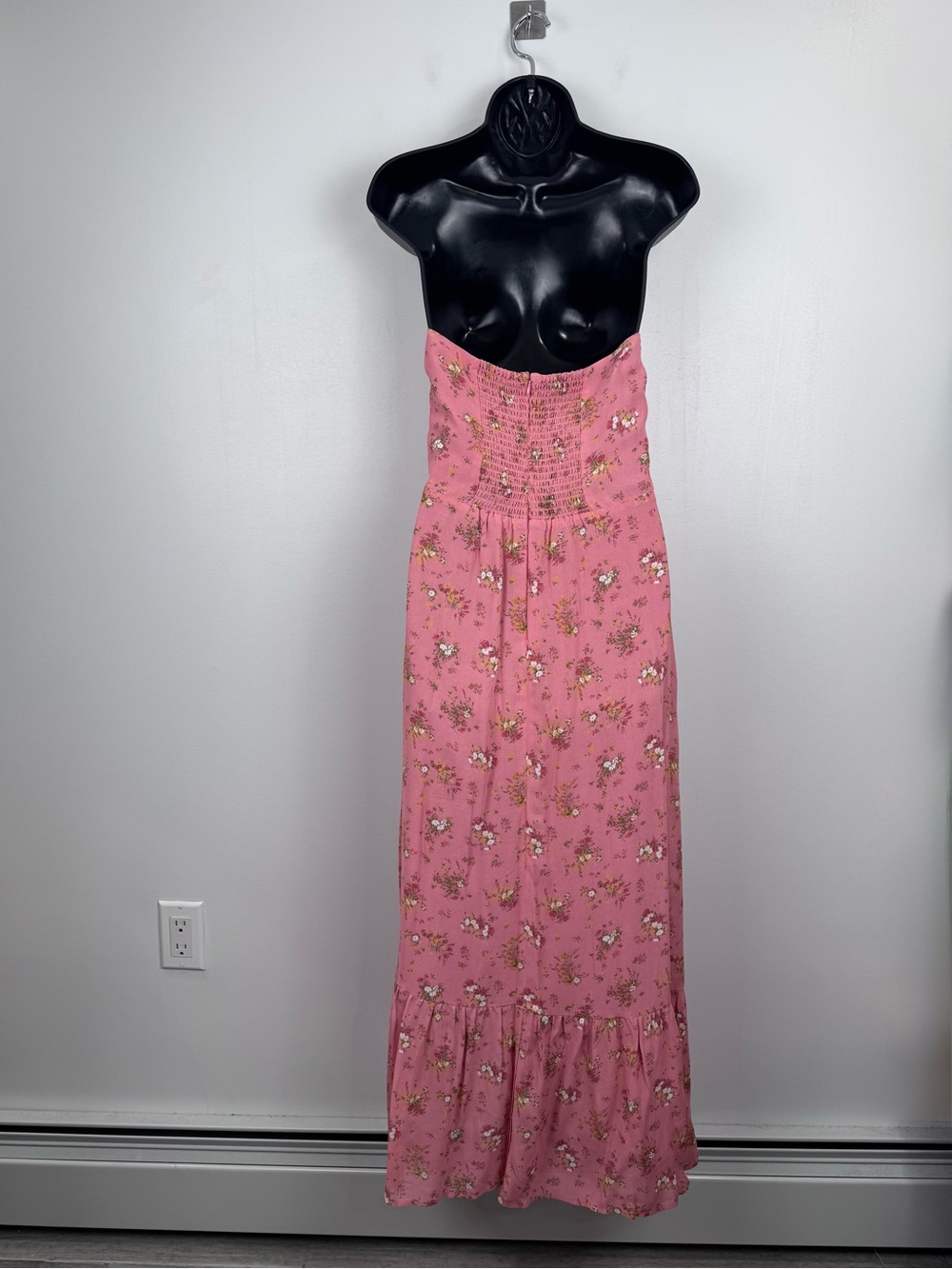 Reformation Women Pink Floral Strapless Dress Size 6 - Picture 3 of 8